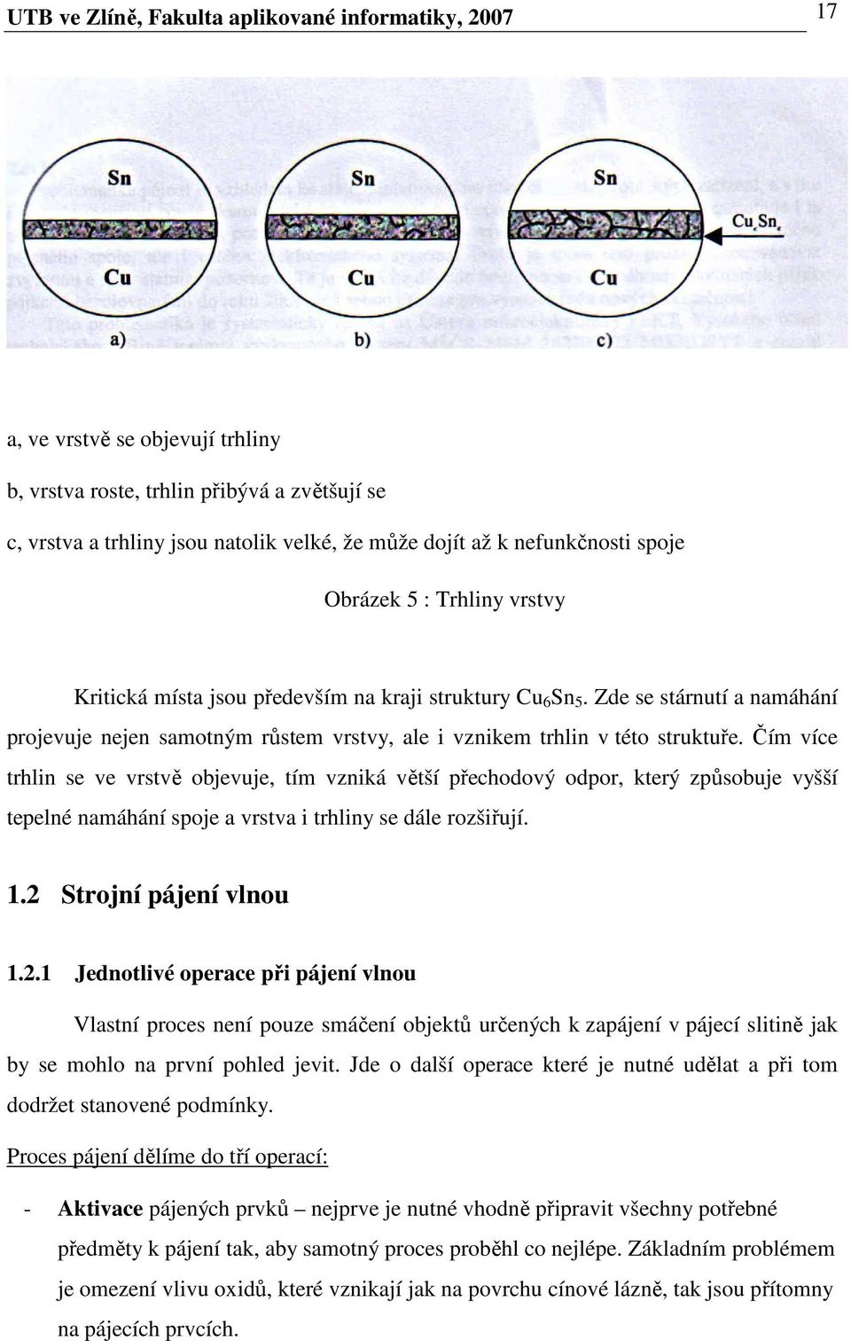 Zde se stárnutí a namáhání projevuje nejen samotným růstem vrstvy, ale i vznikem trhlin v této struktuře.