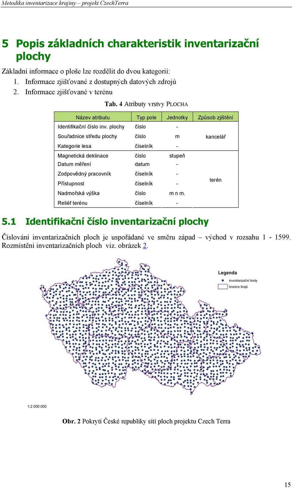 plochy číslo - Souřadnice středu plochy číslo m Kategorie lesa číselník - Magnetická deklinace číslo stupeň Datum měření datum - Zodpovědný pracovník číselník - Přístupnost číselník - Nadmořská výška