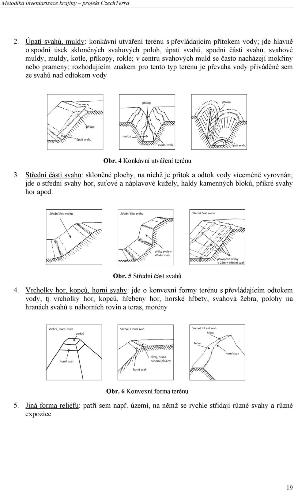 4 Konkávní utváření terénu 3.