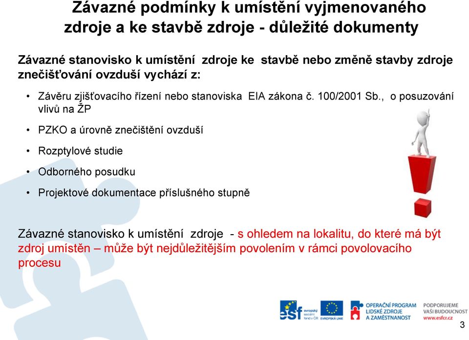 , o posuzování vlivů na ŽP PZKO a úrovně znečištění ovzduší Rozptylové studie Odborného posudku Projektové dokumentace příslušného stupně