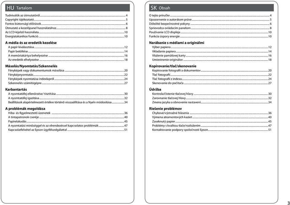 ..18 Másolás/Nyomtatás/Szkennelés Fényképek vagy dokumentumok másolása...20 Fényképnyomtatás...22 Fényképek nyomtatása indexlapról...24 Szkennelés számítógépre.