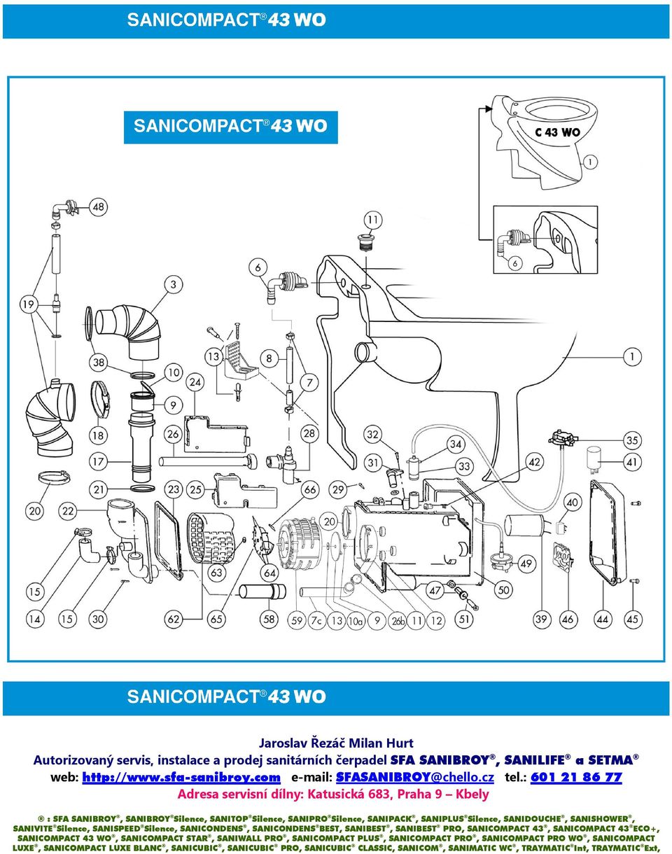 SANIVITE Silence, SANISPEED Silence, SANICONDENS, SANICONDENS BEST, SANIBEST, SANIBEST PRO, SANICOMPACT 43, SANICOMPACT 43 ECO+, SANICOMPACT 43 WO, SANICOMPACT STAR, SANIWALL PRO,