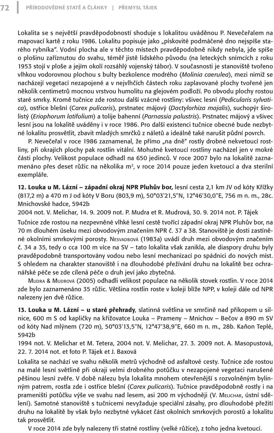 Vodní plocha ale v těchto místech pravděpodobně nikdy nebyla, jde spíše o plošinu zaříznutou do svahu, téměř jistě lidského původu (na leteckých snímcích z roku 1953 stojí v ploše a jejím okolí