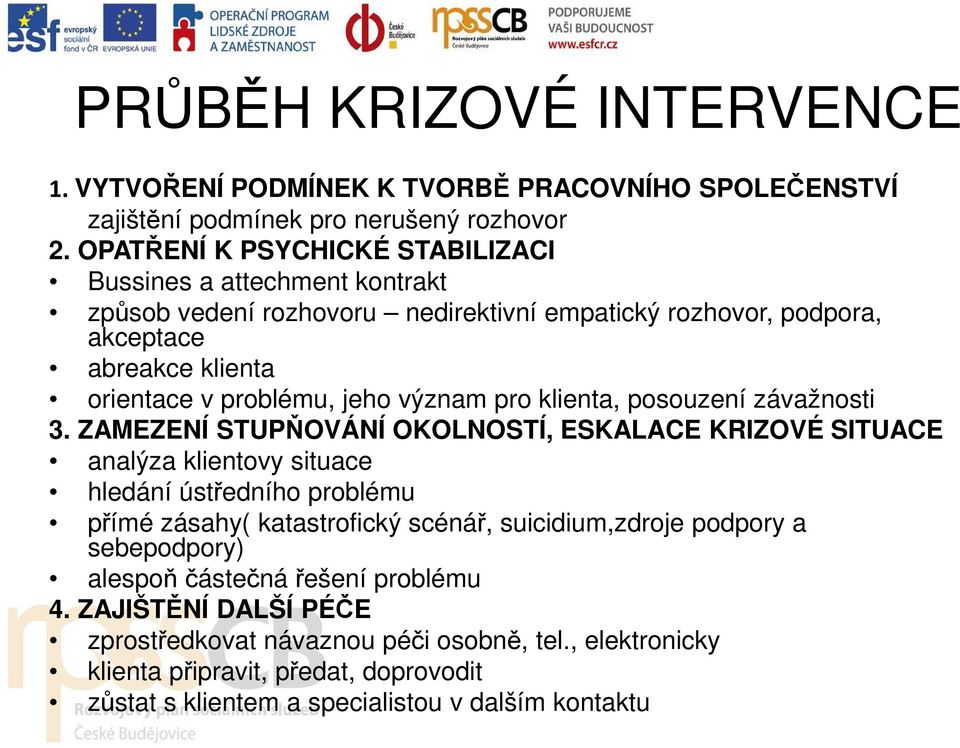 význam pro klienta, posouzení závažnosti 3.