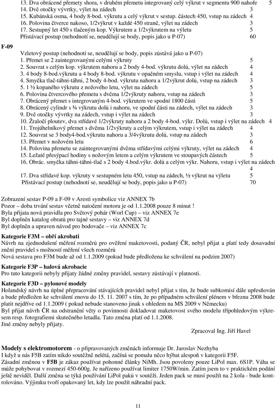 Výkrutem a 1/2výkrutem na výletu 5 Přistávací postup (nehodnotí se, neudělují se body, popis jako u P-07) 60 Vzletový postup (nehodnotí se, neudělují se body, popis zůstává jako u P-07) 1.