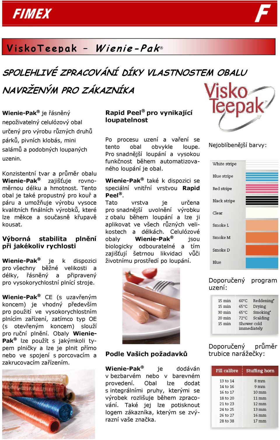 Tento obal je také propustný pro kouř a páru a umožňuje výrobu vysoce kvalitních finálních výrobků, které lze měkce a současně křupavě kousat.