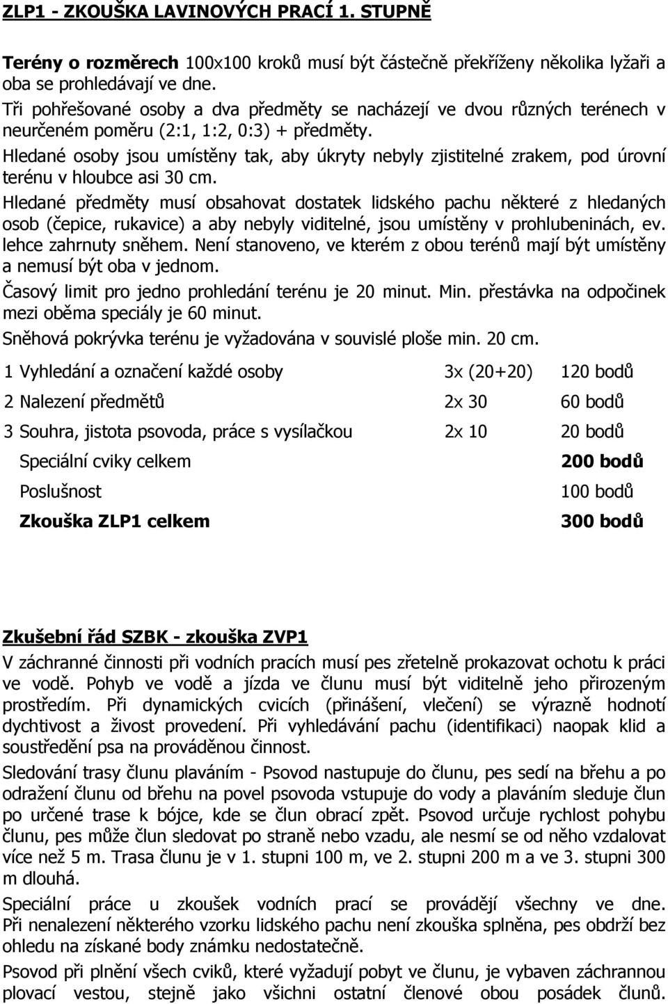 Hledané osoby jsou umístěny tak, aby úkryty nebyly zjistitelné zrakem, pod úrovní terénu v hloubce asi 30 cm.