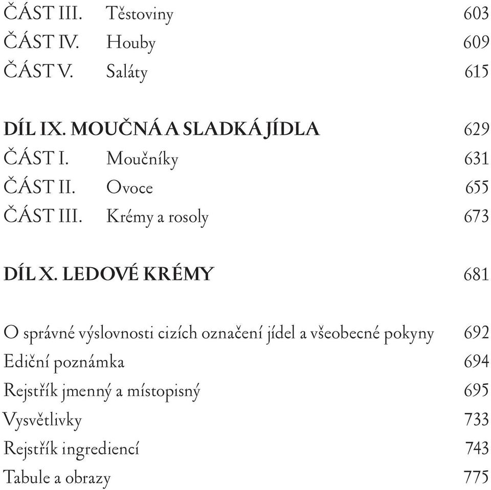 LEDOVÉ KRÉMY 681 O správné výslovnosti cizích označení jídel a všeobecné pokyny 692 Ediční poznámka 694 Rejstřík jmenný a místopisný