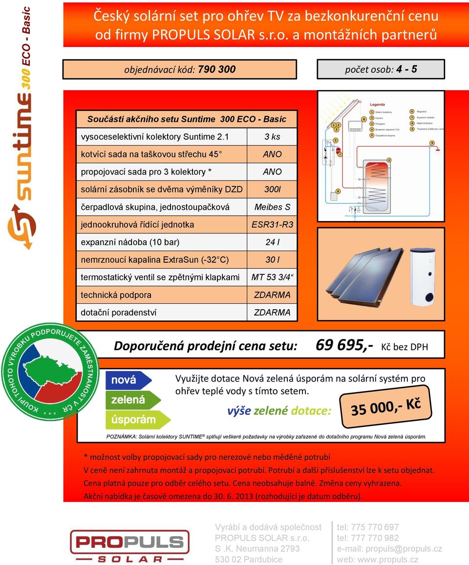 sada pro 3 kolektory * čerpadlová skupina, jednostoupačková