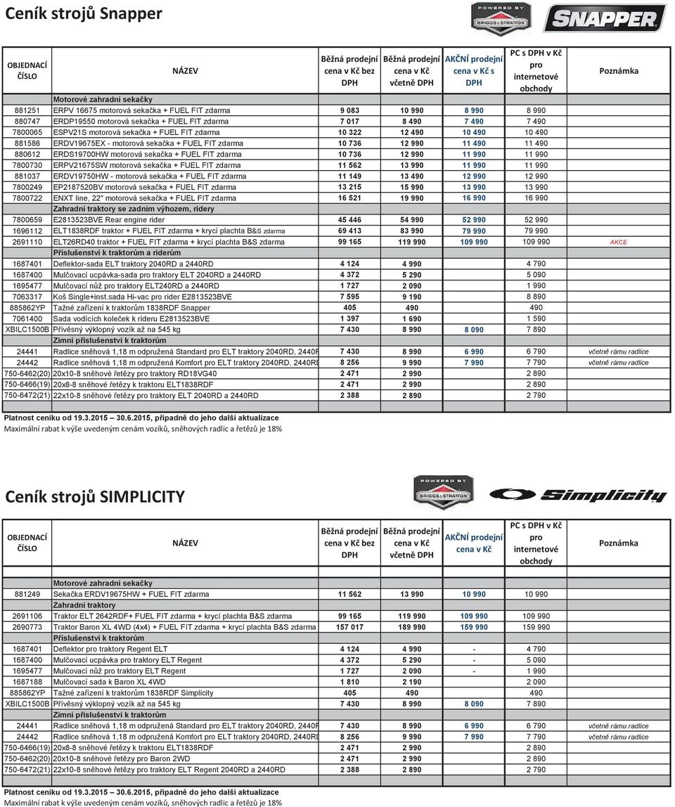 990 11 990 7800730 ERPV21675SW motorová sekaka + FUEL FIT zdarma 11 562 13 990 11 990 11 990 881037 ERDV19750HW - motorová sekaka + FUEL FIT zdarma 11 149 13 490 12 990 12 990 7800249 EP2187520BV