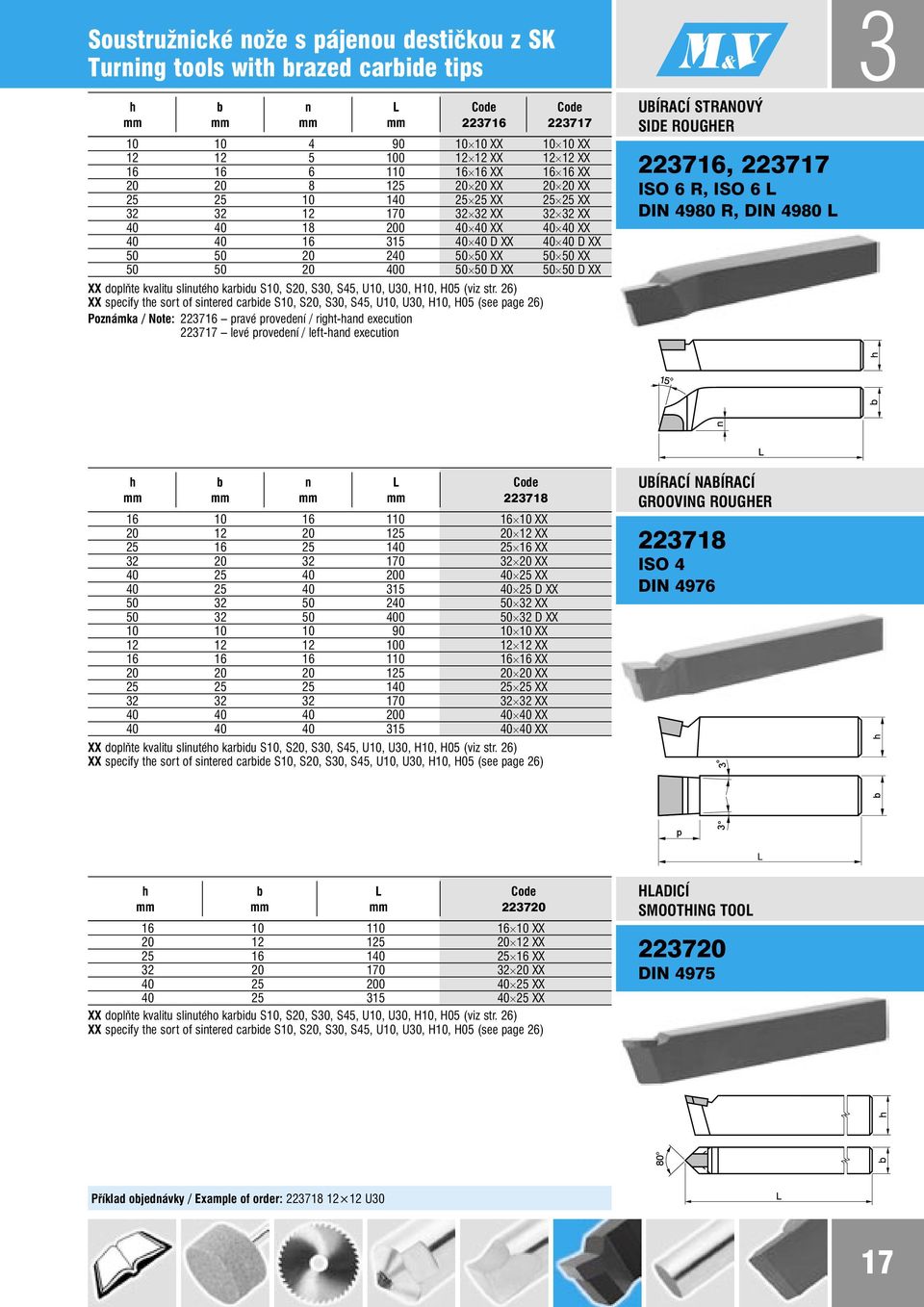 50 50 XX 50 50 20 400 50 50 D XX 50 50 D XX XX doplňte kvalitu slinutého karbidu S10, S20, S30, S45, U10, U30, H10, H05 (viz str.