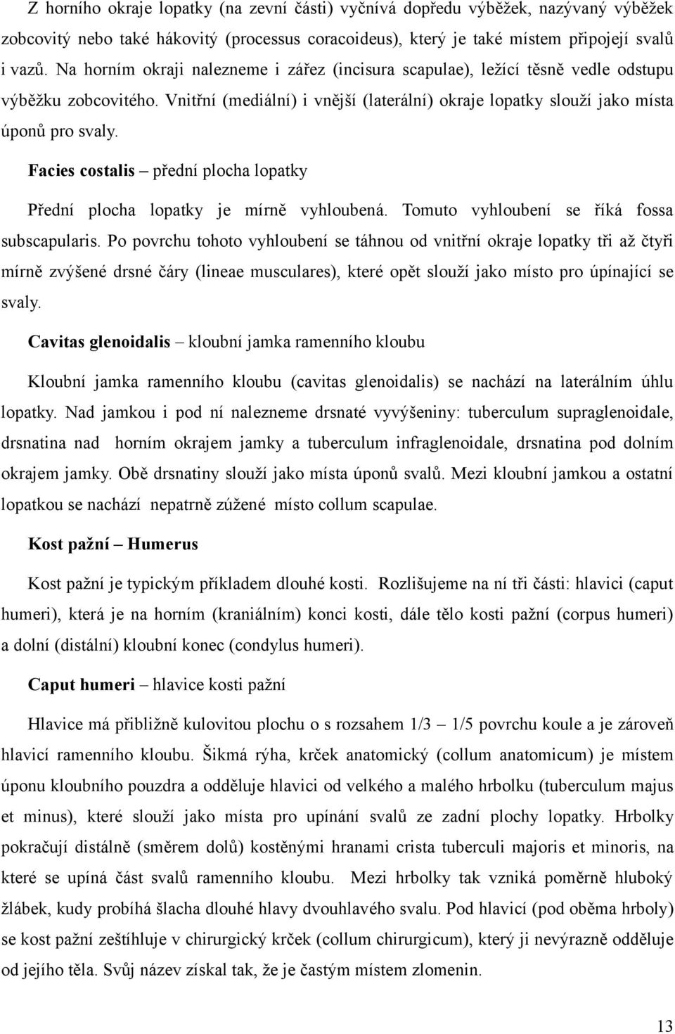 Facies costalis přední plocha lopatky Přední plocha lopatky je mírně vyhloubená. Tomuto vyhloubení se říká fossa subscapularis.