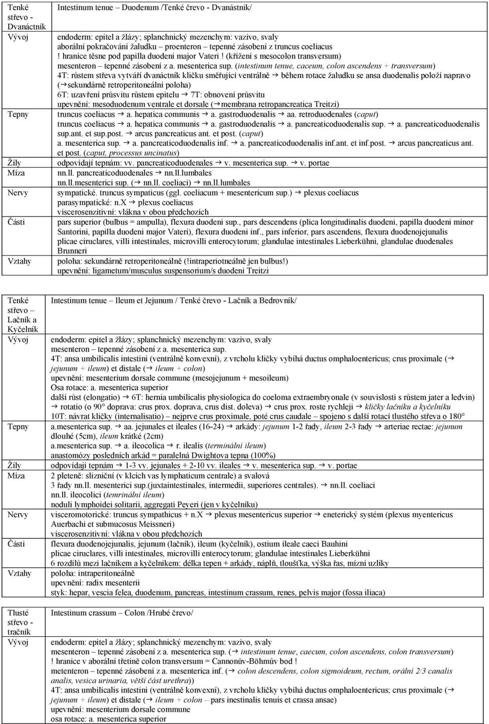 (intestinum tenue, caceum, colon ascendens + transversum) 4T: růstem střeva vytváří dvanáctník kličku směřující ventrálně během rotace žaludku se ansa duodenalis položí napravo ( sekundárně