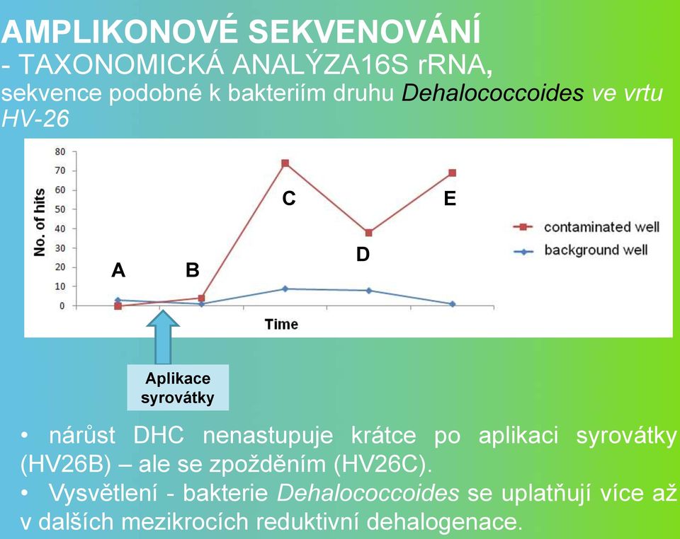 nenastupuje krátce po aplikaci syrovátky (HV26B) ale se zpožděním (HV26C).