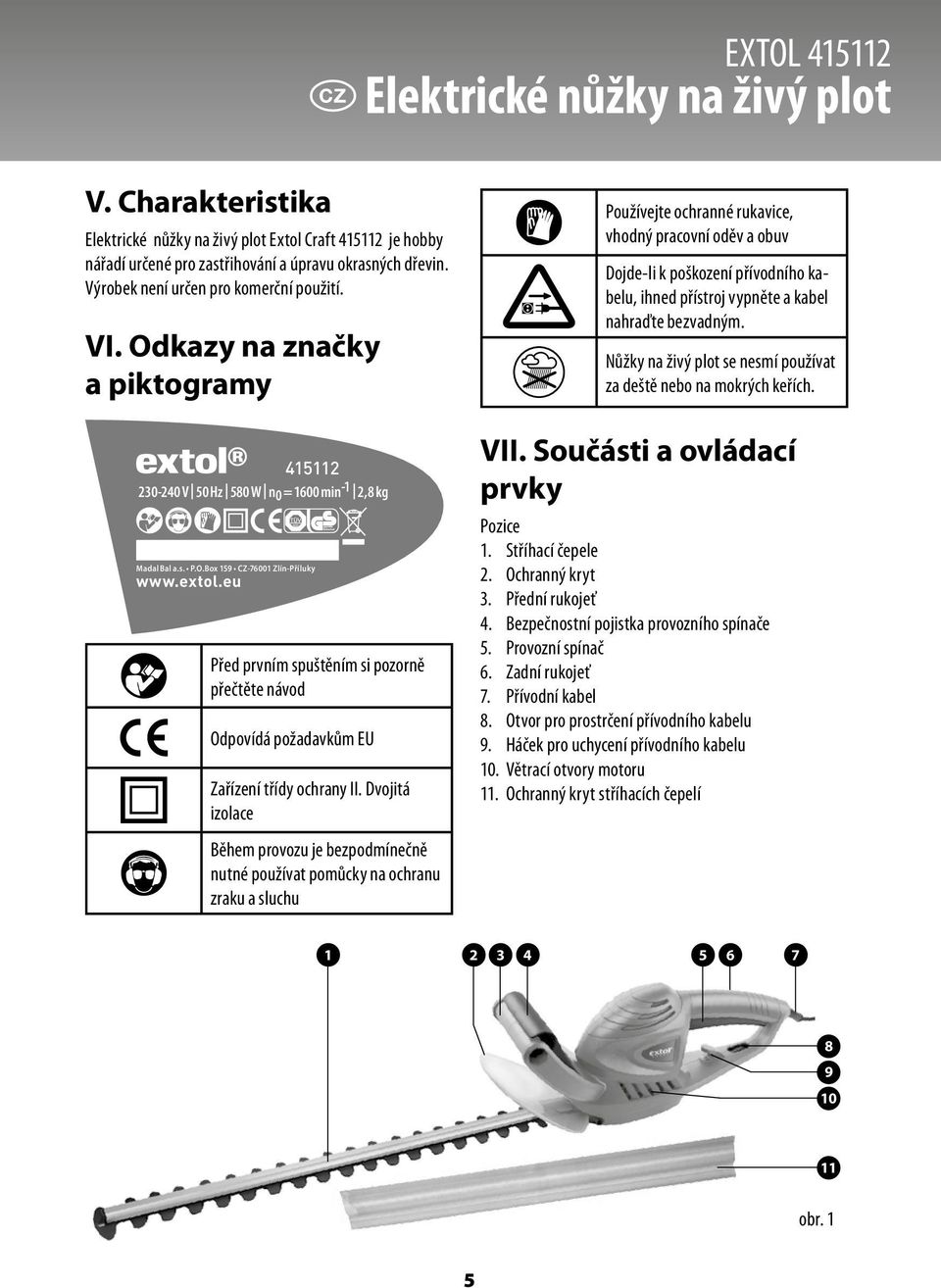 eu Před prvním spuštěním si pozorně přečtěte návod Odpovídá požadavkům EU Zařízení třídy ochrany II.