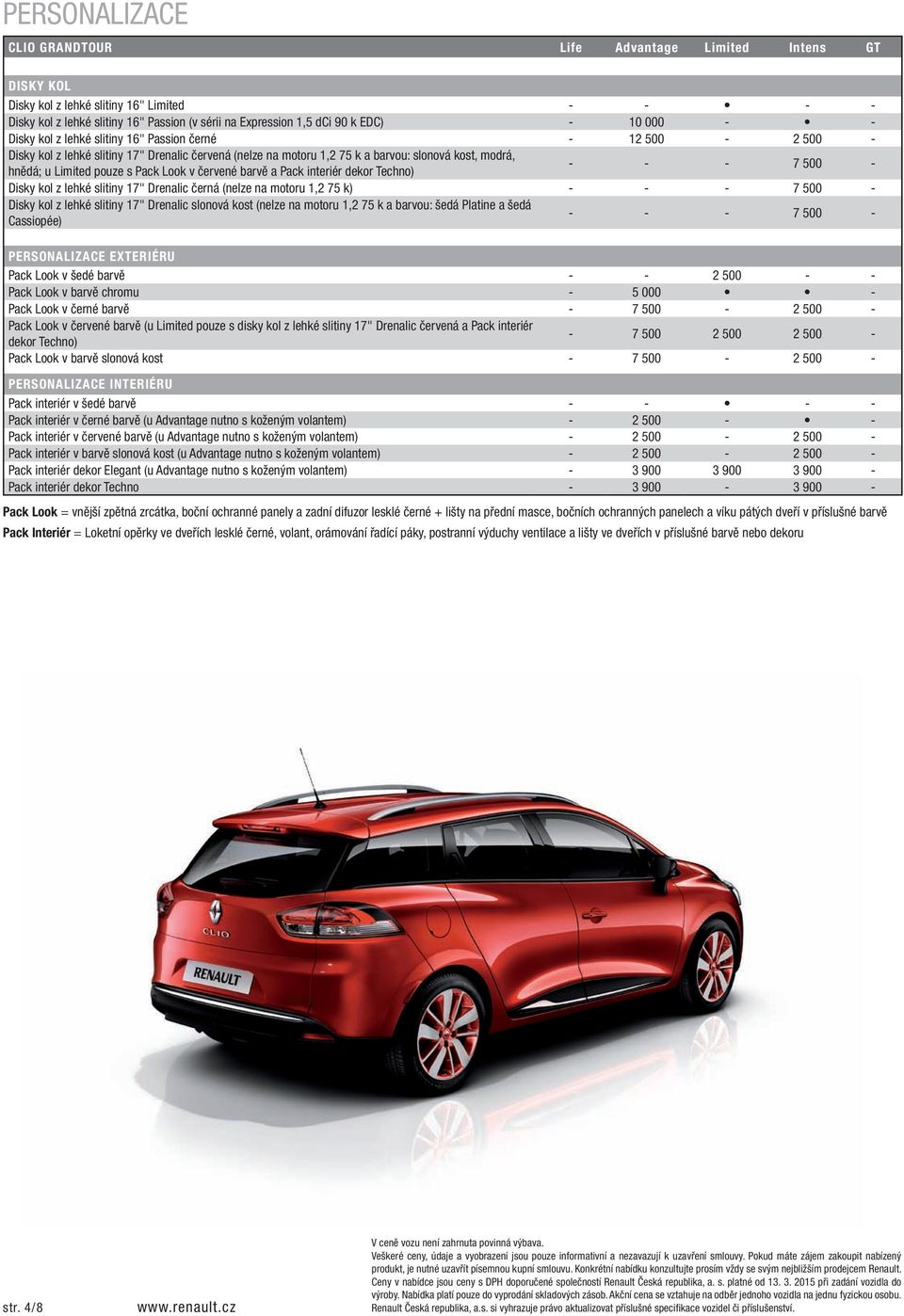 Techno) - - - 7 500 - Disky kol z lehké slitiny 17" Drenalic černá (nelze na motoru 1,2 75 k) - - - 7 500 - Disky kol z lehké slitiny 17" Drenalic slonová kost (nelze na motoru 1,2 75 k a barvou: