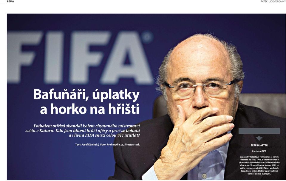 cz, Shutterstock Sepp Blatter prezident FIFa Švýcarský fotbalový funkcionář je šéfem federaceodroku1998.