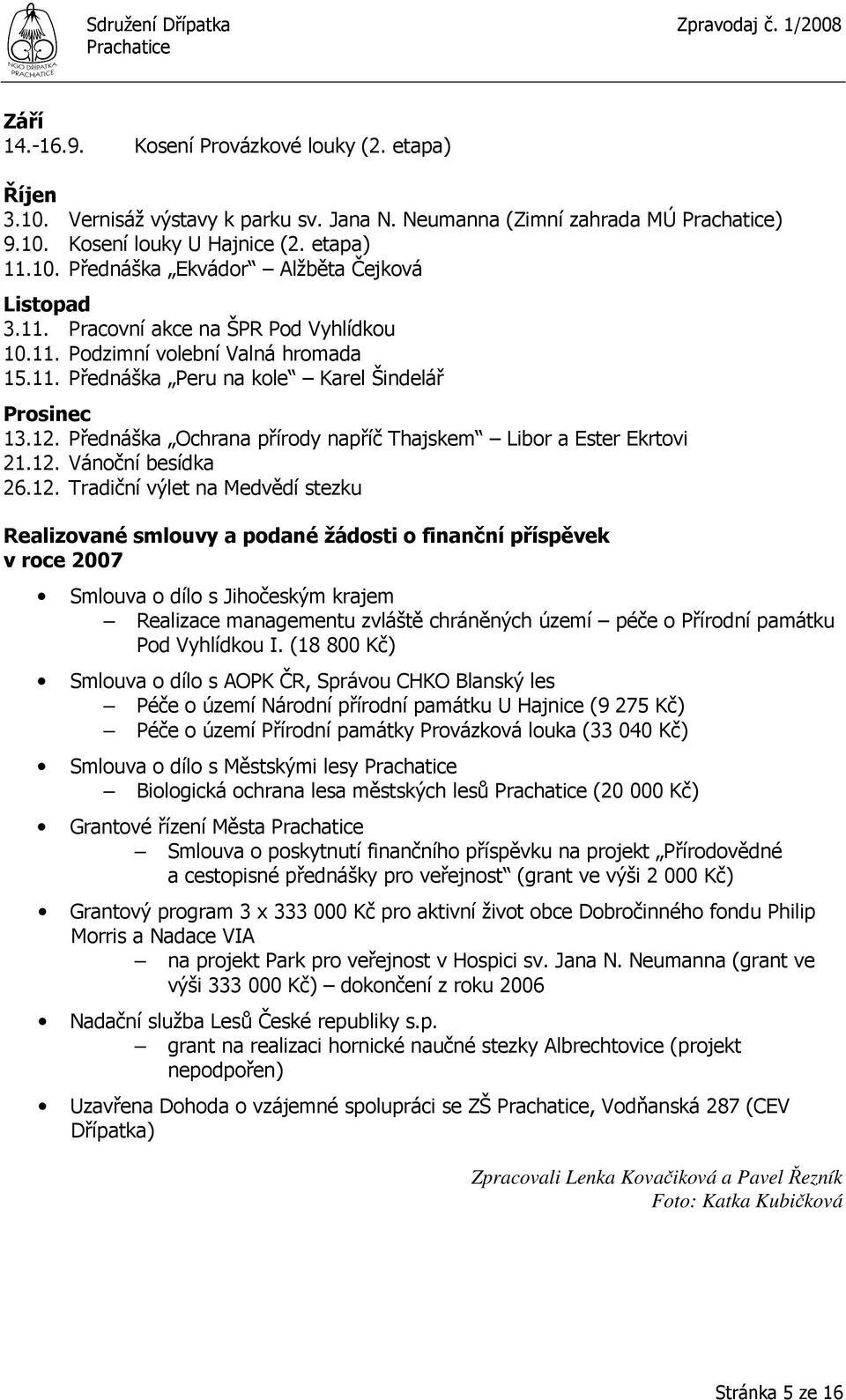 Přednáška Ochrana přírody napříč Thajskem Libor a Ester Ekrtovi 21.12.