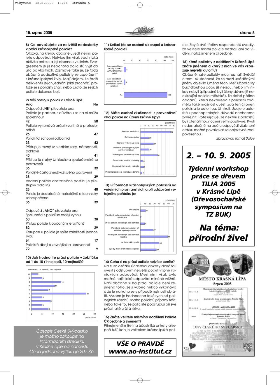 Zajímavé také je, Ïe fiada obãanû podezfiívá policisty ze spolãení s krásnolipsk mi Ïivly.