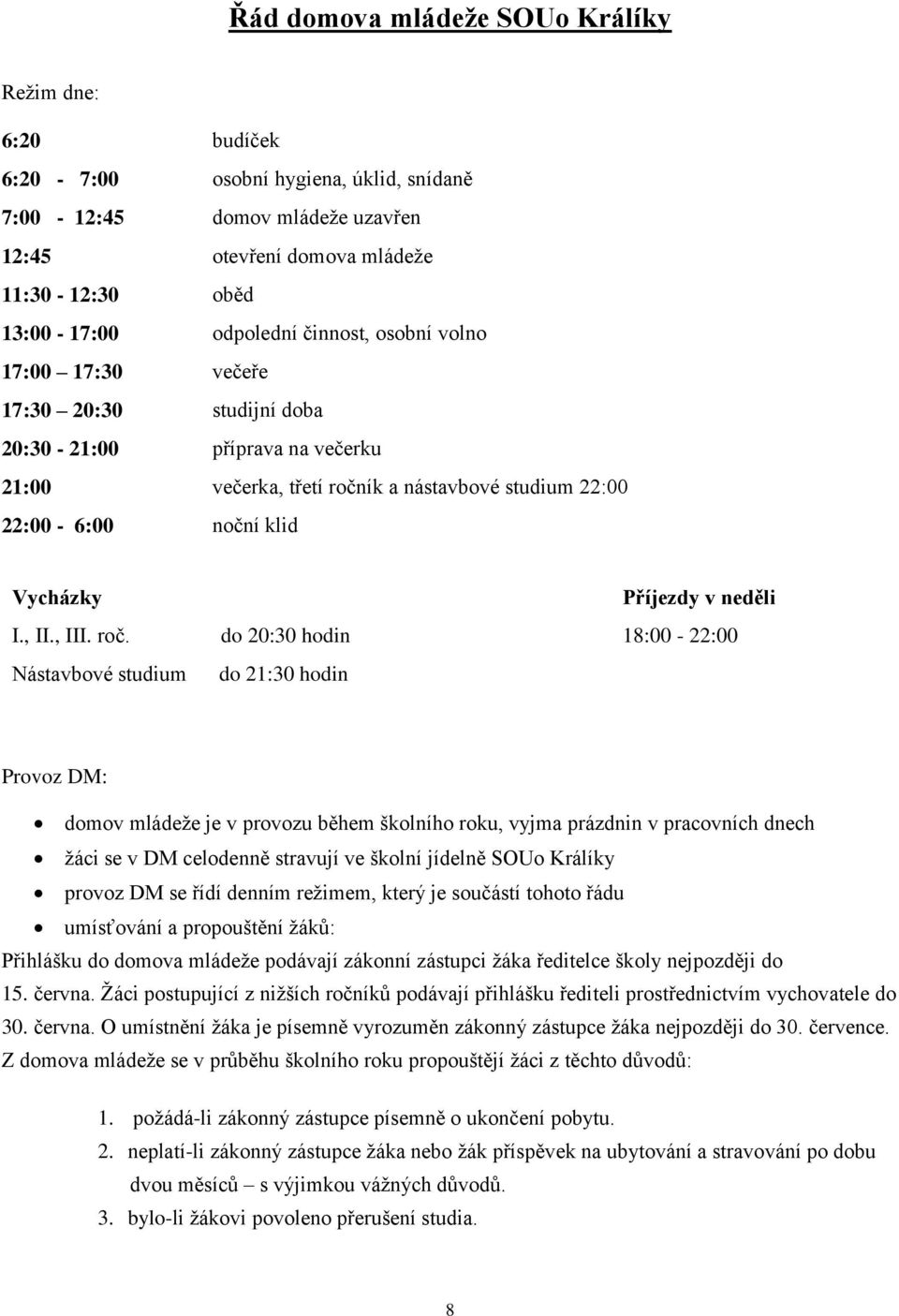 neděli I., II., III. roč.