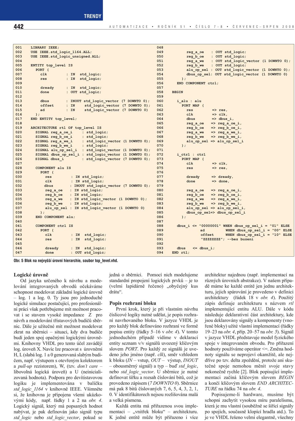 014 offset : IN std_logic_vector (7 DOWNTO 0); 015 ad : IN std_logic_vector (7 DOWNTO 0) 016 ); 017 END ENTITY top_level; 01 019 ARCHITECTURE rtl OF top_level IS 020 SIGNAL reg_a_oe_i : std_logic;