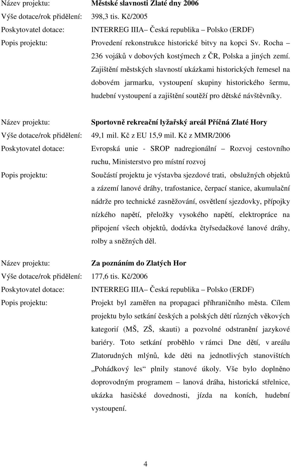 Zajištění městských slavností ukázkami historických řemesel na dobovém jarmarku, vystoupení skupiny historického šermu, hudební vystoupení a zajištění soutěží pro dětské návštěvníky.