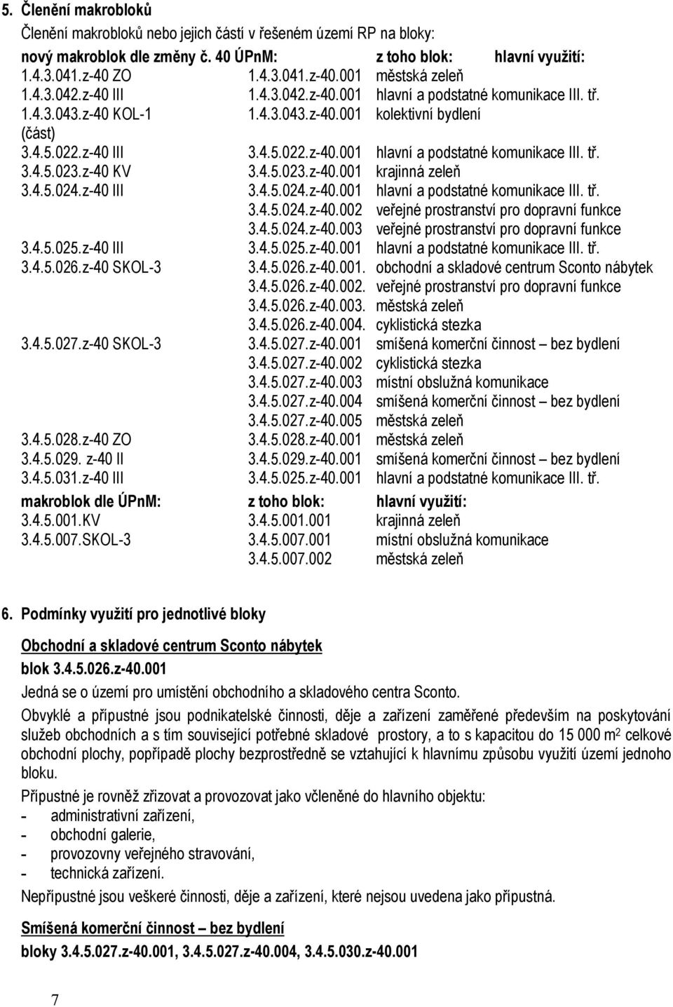 z-40 KV 3.4.5.023.z-40.001 krajinná zeleň 3.4.5.024.z-40 III 3.4.5.024.z-40.001 hlavní a podstatné komunikace III. tř. 3.4.5.024.z-40.002 veřejné prostranství pro dopravní funkce 3.4.5.024.z-40.003 veřejné prostranství pro dopravní funkce 3.