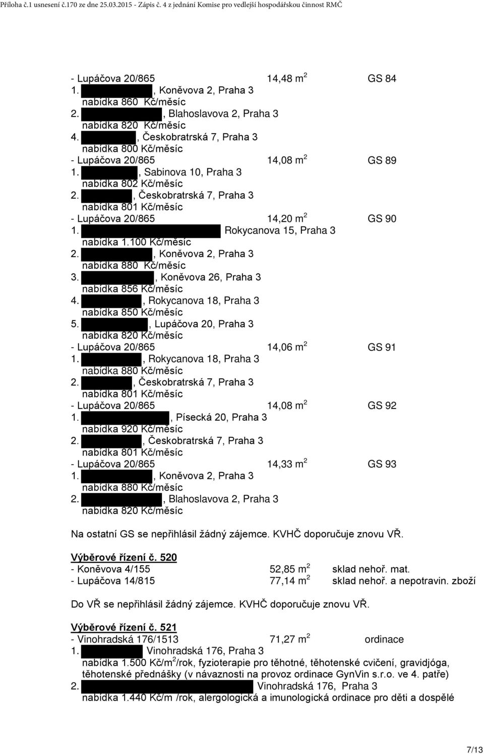 , Koněvova 2, Praha 3 nabídka 880 Kč/měsíc 3., Koněvova 26, Praha 3 nabídka 856 Kč/měsíc 4., Rokycanova 18, Praha 3 nabídka 850 Kč/měsíc 5.