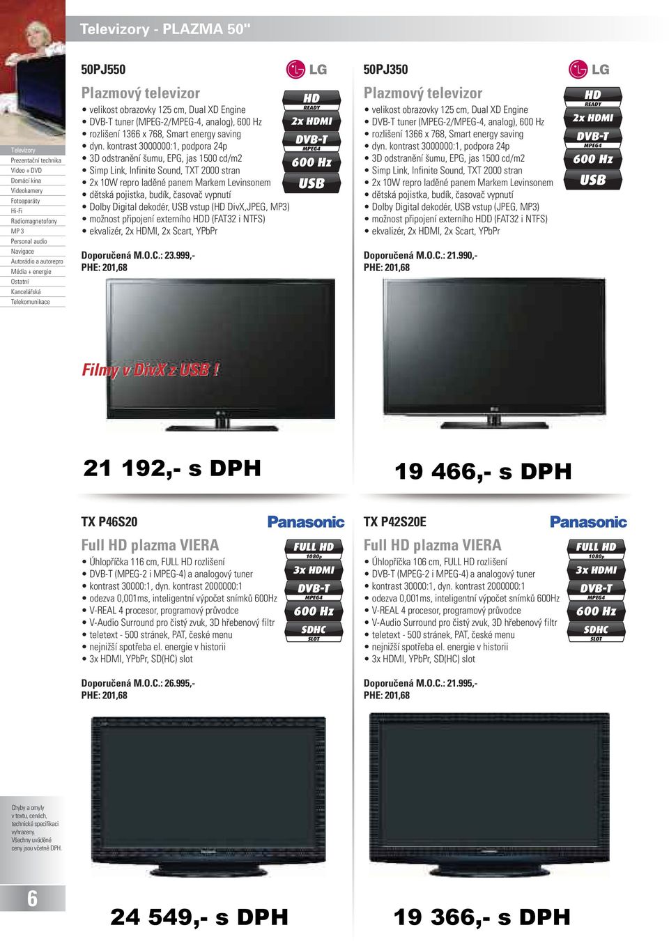 MP3) možnost připojení externího D (FAT32 i NTFS) ekvalizér, 2x MI, 2x Scart, YPbPr Doporučená M.O.C.: 23.