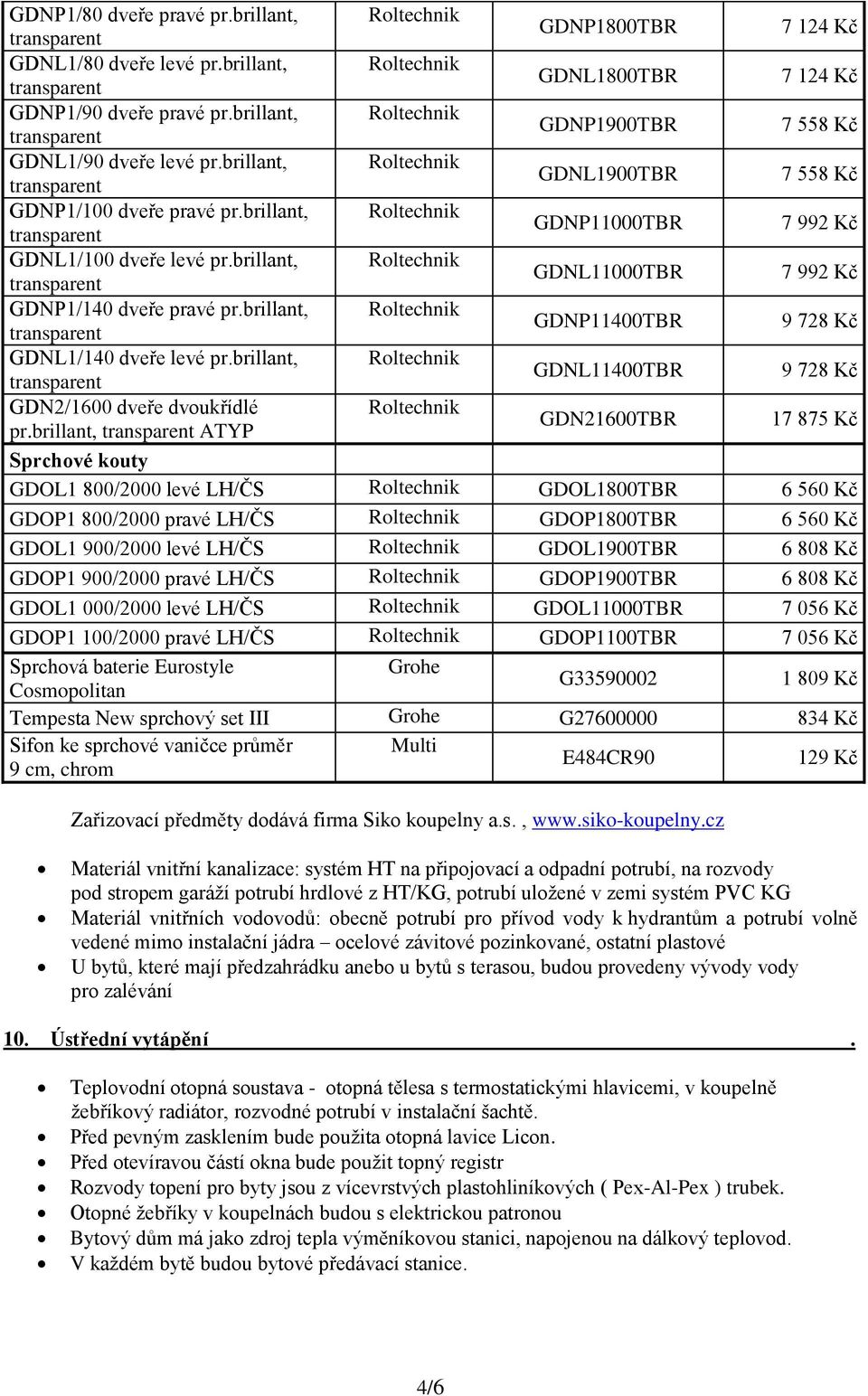 GDNP1/140 dveře pravé prbrillant, Roltechnik GDNP11400TBR 9 728 Kč GDNL1/140 dveře levé prbrillant, Roltechnik GDNL11400TBR 9 728 Kč GDN2/1600 dveře dvoukřídlé Roltechnik prbrillant, ATYP GDN21600TBR