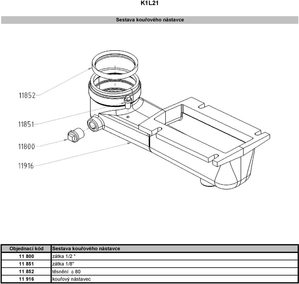 nástavce 11 800 zátka 1/2 " 11 851