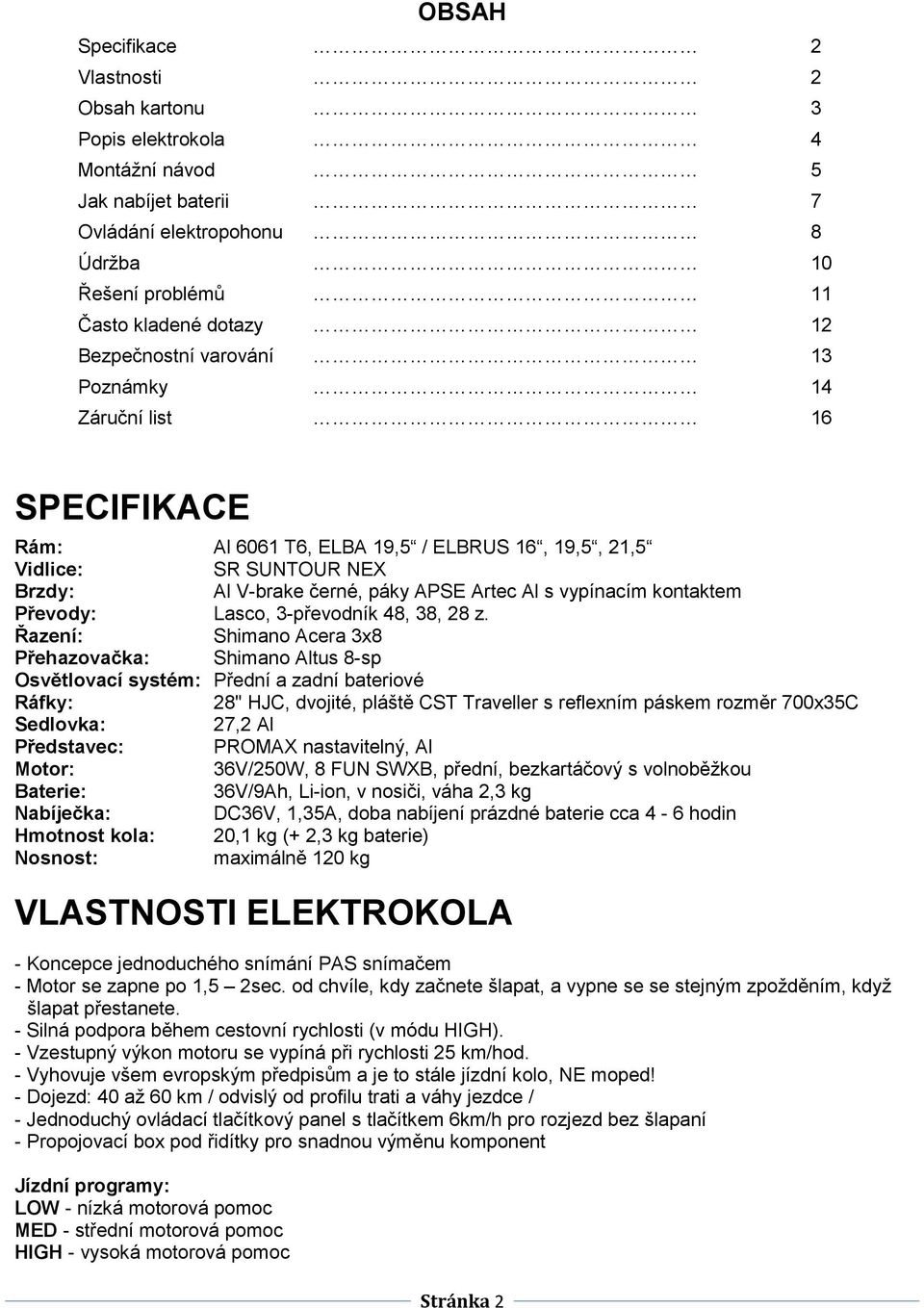 Převody: Lasco, 3-převodník 48, 38, 28 z.