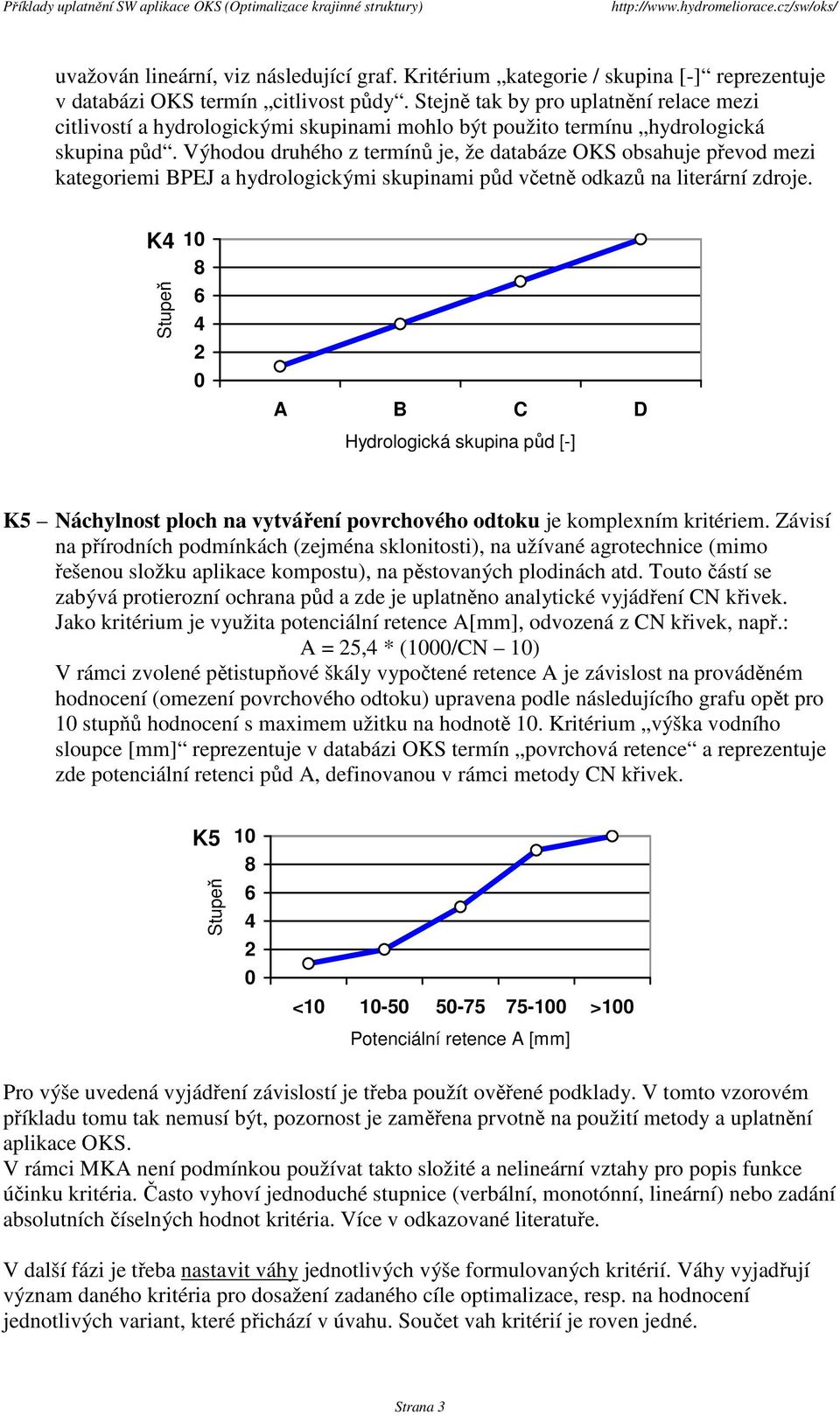 Výhodou druhého z termínů je, že databáze OKS obsahuje převod mezi kategoriemi BPEJ a hydrologickými skupinami půd včetně odkazů na literární zdroje.