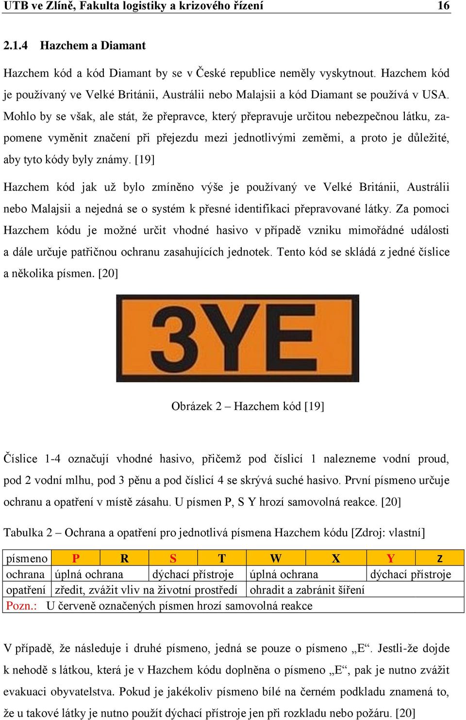 Mohlo by se však, ale stát, že přepravce, který přepravuje určitou nebezpečnou látku, zapomene vyměnit značení při přejezdu mezi jednotlivými zeměmi, a proto je důležité, aby tyto kódy byly známy.