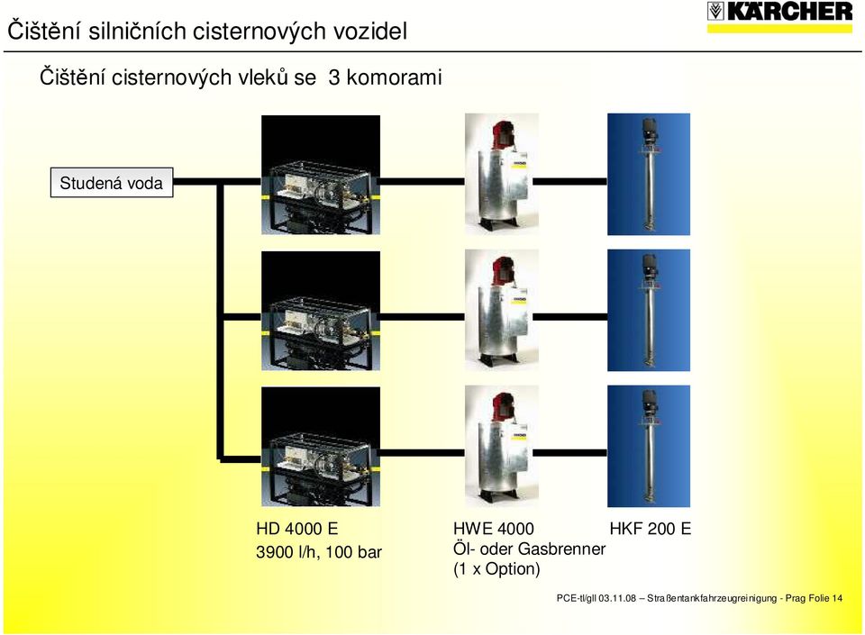 3900 l/h, 100 bar HWE 4000 Öl- oder Gasbrenner (1 x Option)