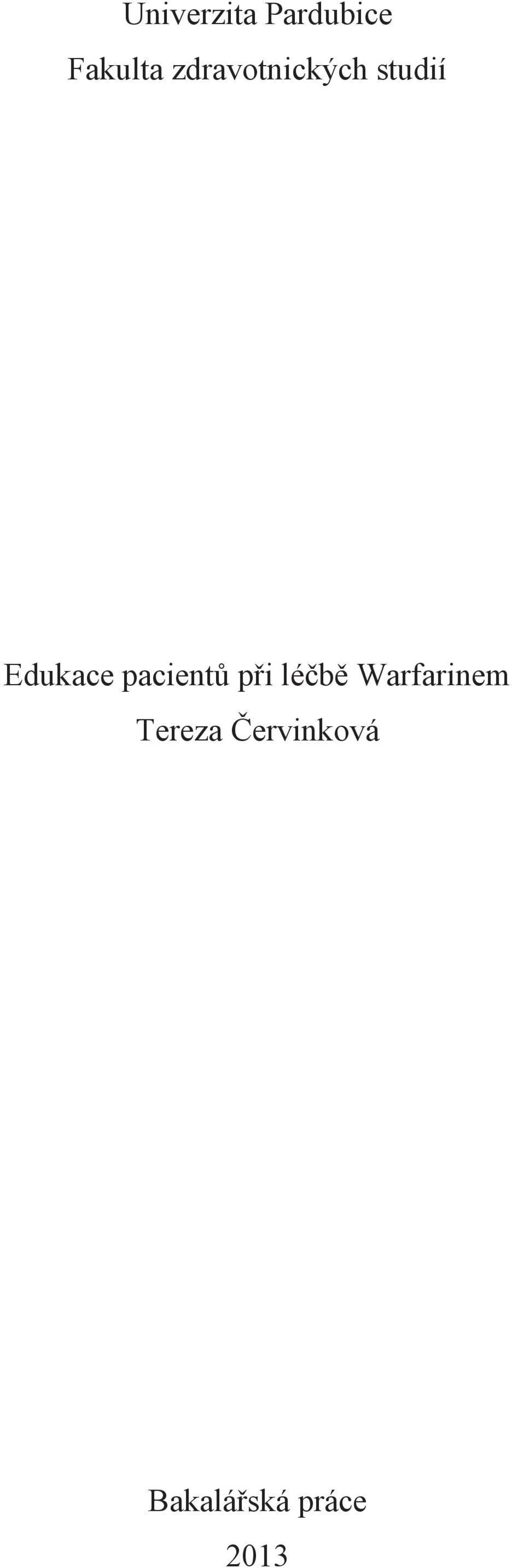 pacientů při léčbě Warfarinem