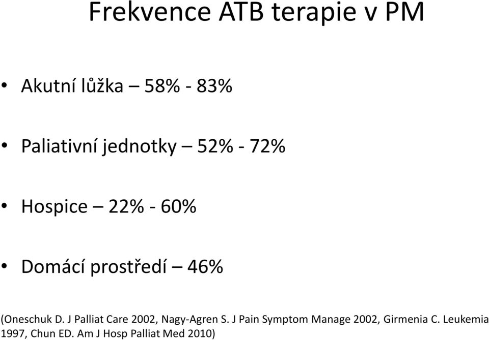 (Oneschuk D. J Palliat Care 2002, Nagy-Agren S.
