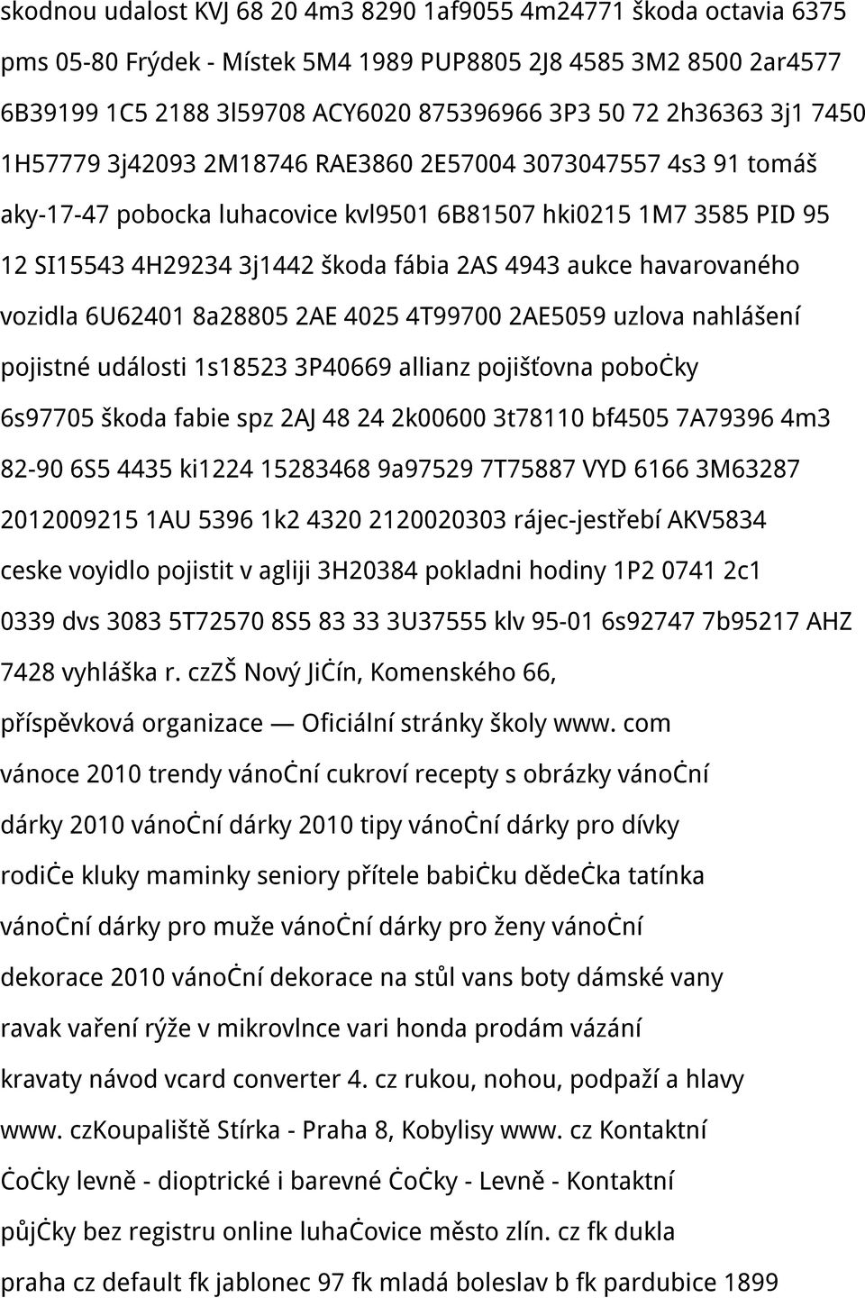 havarovaného vozidla 6U62401 8a28805 2AE 4025 4T99700 2AE5059 uzlova nahlášení pojistné události 1s18523 3P40669 allianz pojišťovna pobočky 6s97705 škoda fabie spz 2AJ 48 24 2k00600 3t78110 bf4505