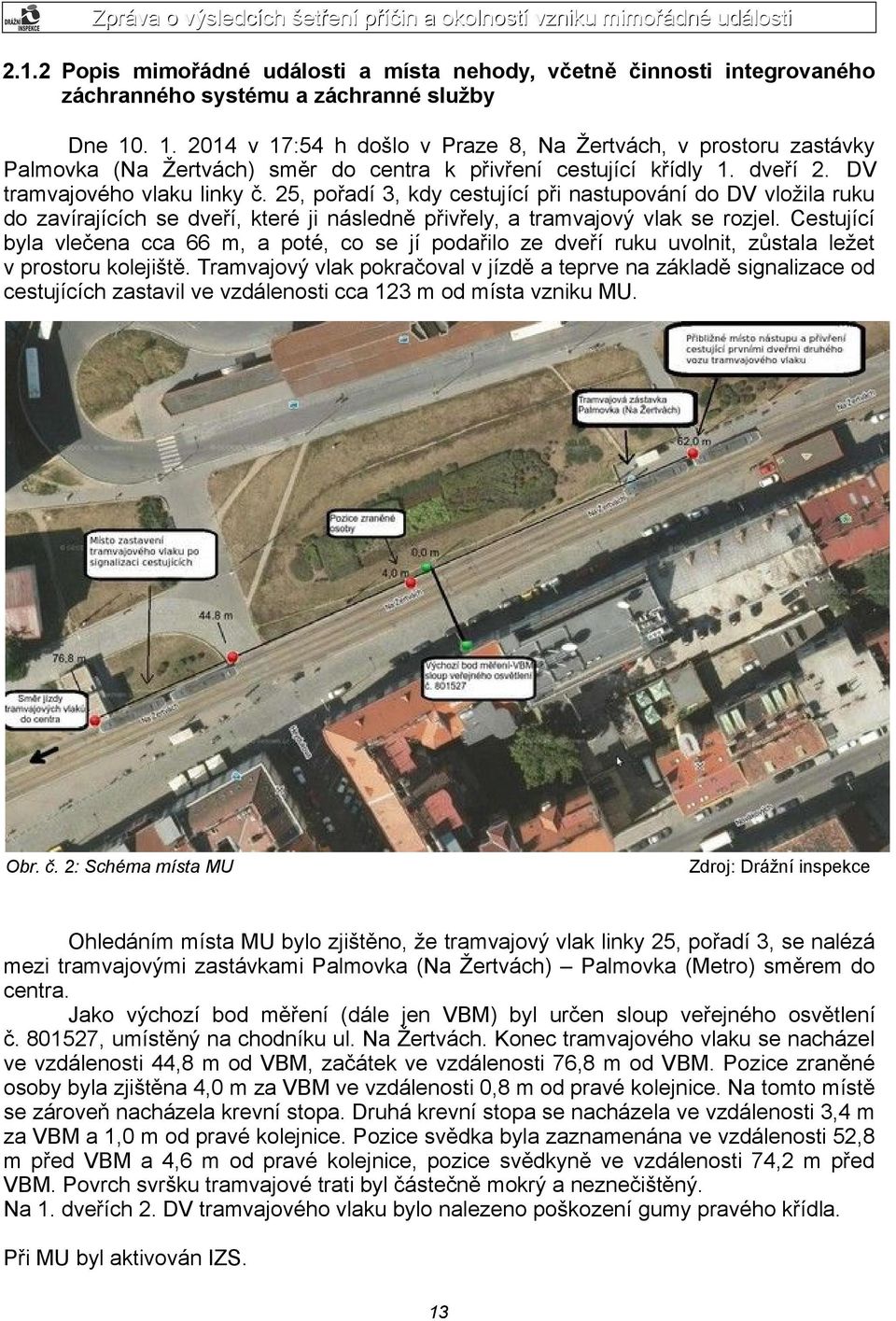 25, pořadí 3, kdy cestující při nastupování do DV vložila ruku do zavírajících se dveří, které ji následně přivřely, a tramvajový vlak se rozjel.