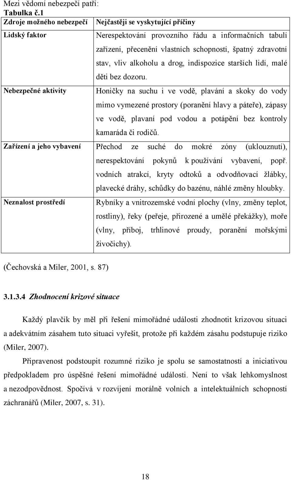 zdravotní stav, vliv alkoholu a drog, indispozice starších lidí, malé děti bez dozoru.