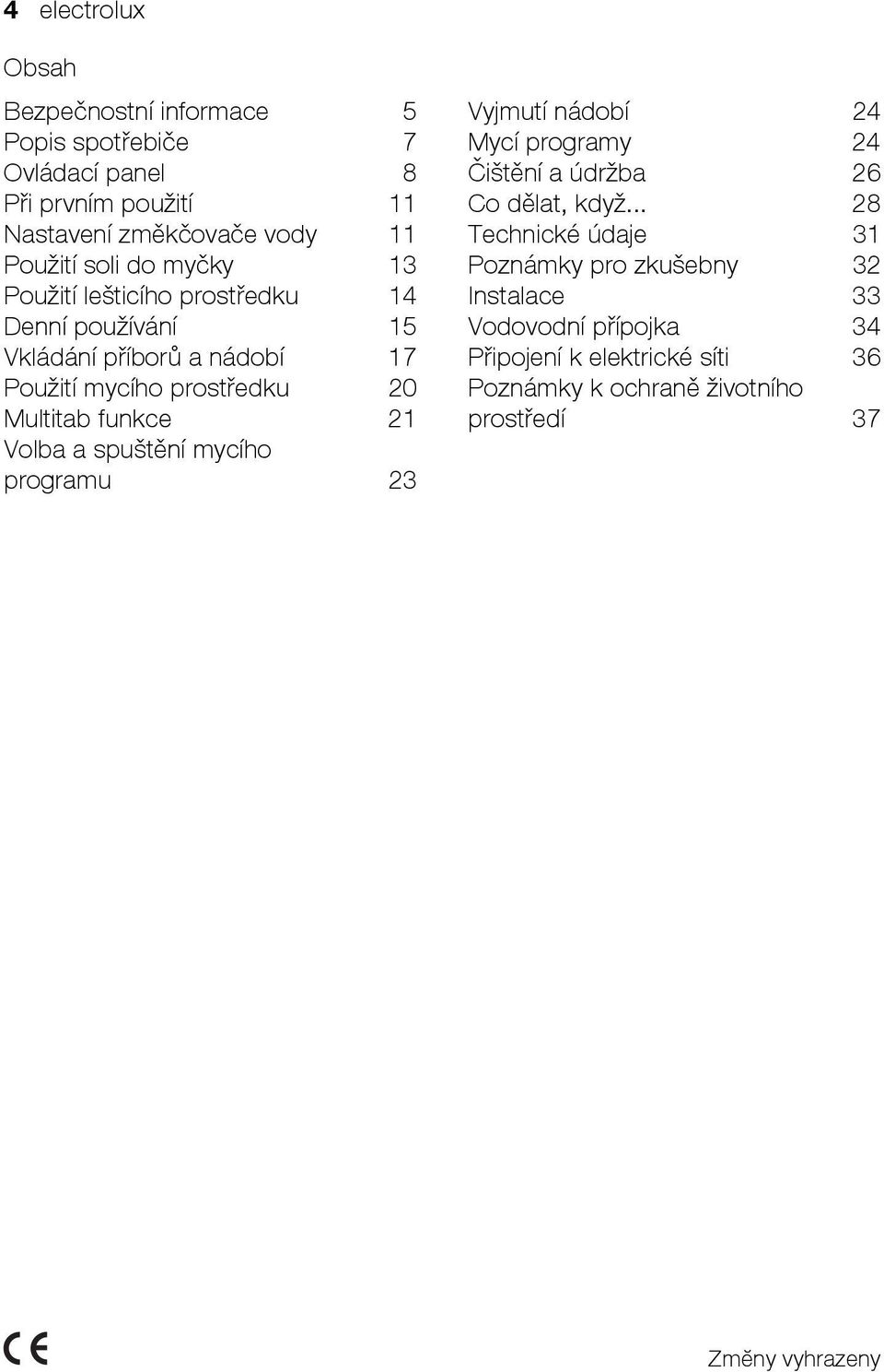 funkce 21 Volba a spuštění mycího programu 23 Vyjmutí nádobí 24 Mycí programy 24 Čištění a údržba 26 Co dělat, když.