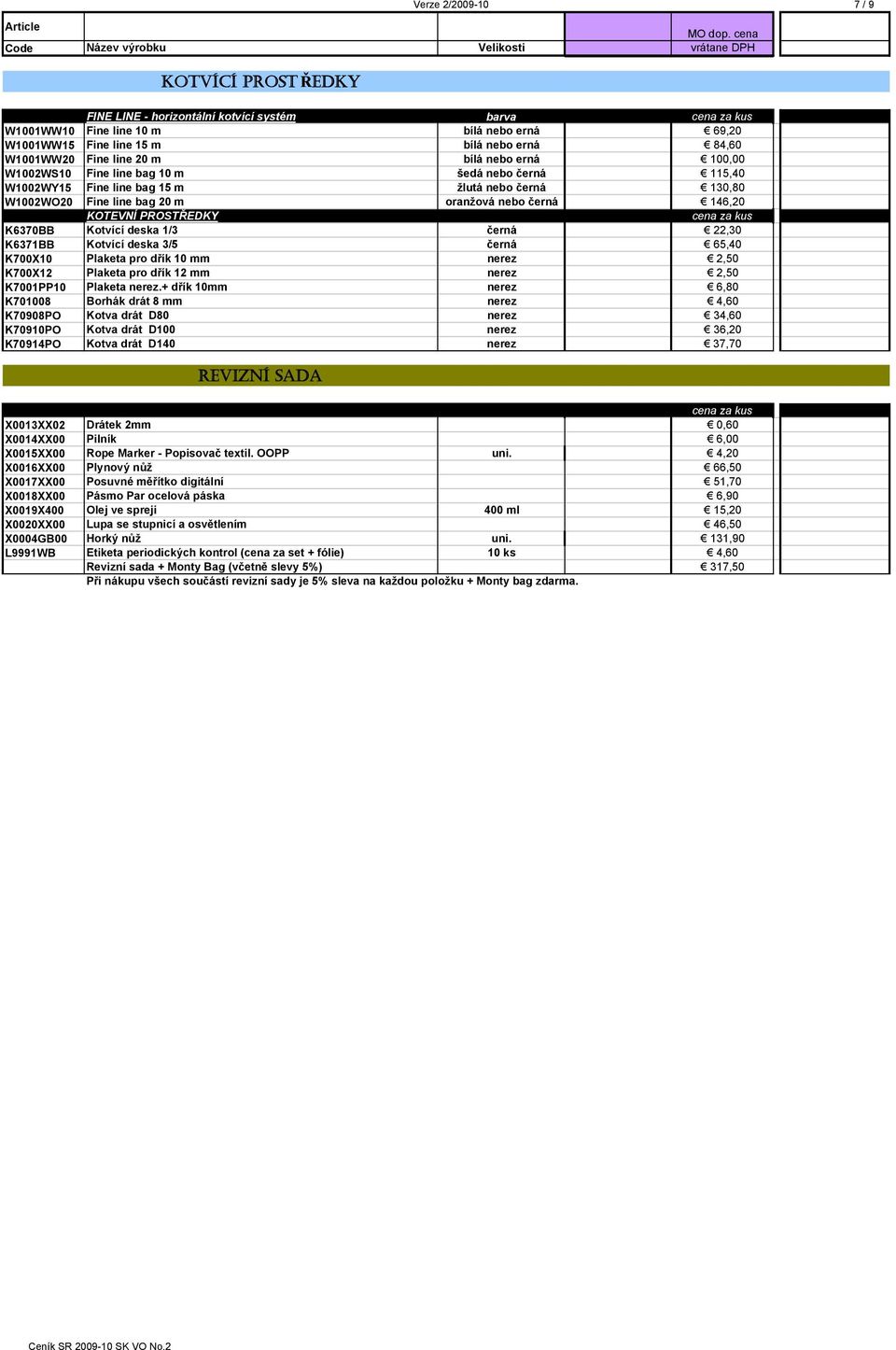 PROSTŘEDKY K6370BB Kotvící deska 1/3 černá 22,30 K6371BB Kotvící deska 3/5 černá 65,40 K700X10 Plaketa pro dřík 10 mm nerez 2,50 K700X12 Plaketa pro dřík 12 mm nerez 2,50 K7001PP10 Plaketa nerez.