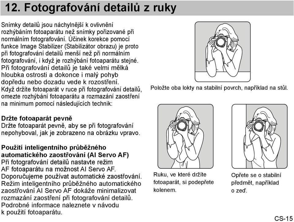 Při fotografování detailů je také velmi mělká hloubka ostrosti a dokonce i malý pohyb dopředu nebo dozadu vede k rozostření.