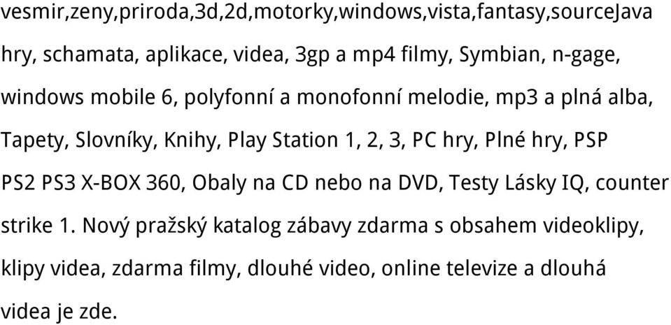 1, 2, 3, PC hry, Plné hry, PSP PS2 PS3 X-BOX 360, Obaly na CD nebo na DVD, Testy Lásky IQ, counter strike 1.