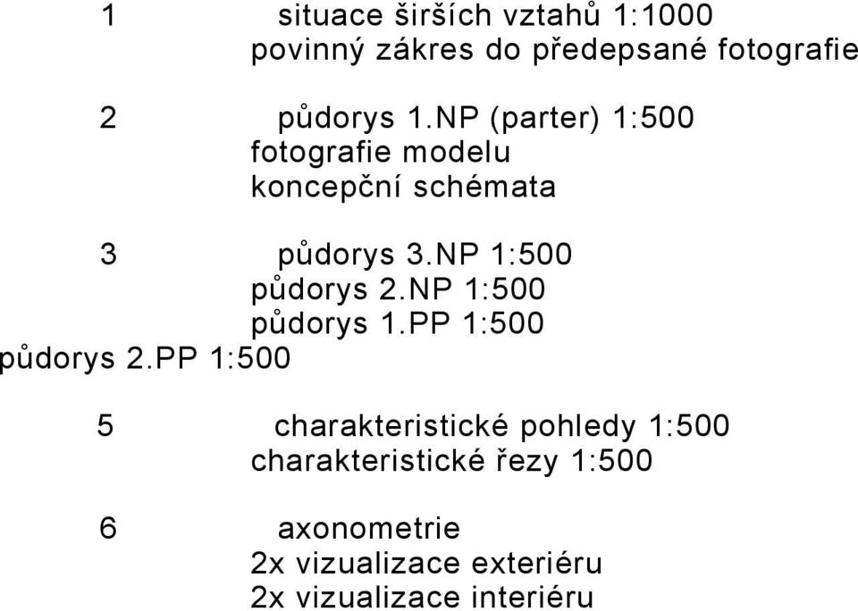 NP 1:500 půdorys 1.PP 1:500 půdorys 2.