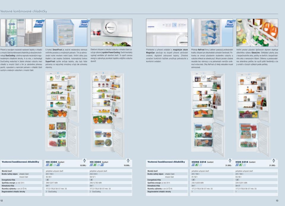 A co více, s techologií DuoCoolig edochází k žádé cirkulaci vzduchu mezi chladící a mrazící částí a tím je zabráěo přeosu pachů, vysoušeí a amrzáí potravi v chladící části suchým a ledovým vzduchem z