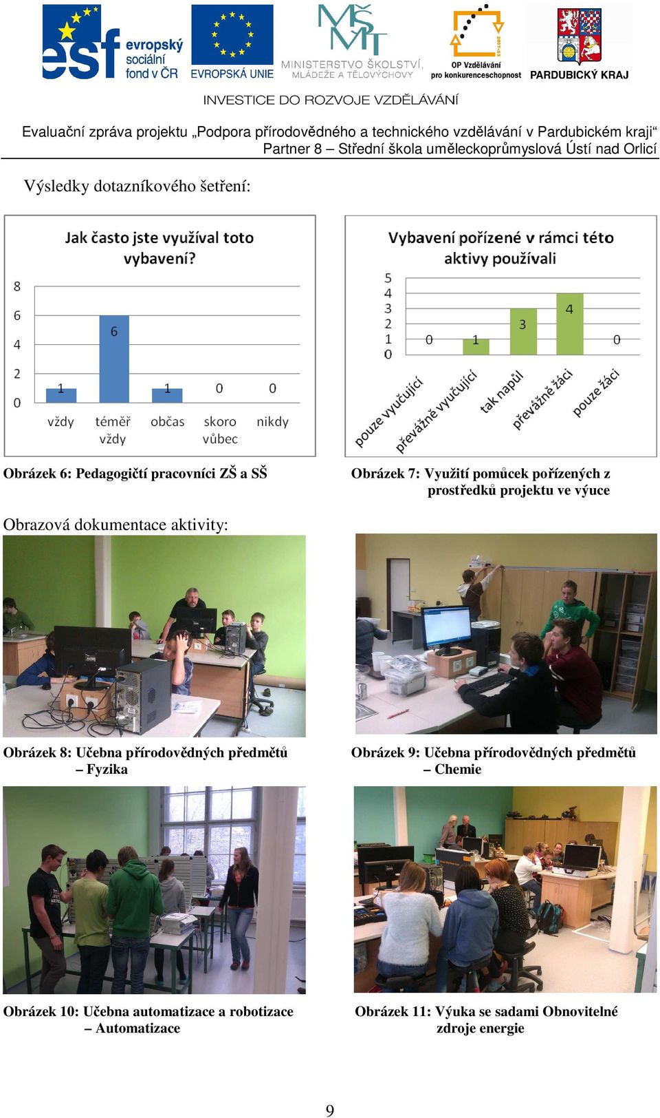 Učebna přírodovědných předmětů Obrázek 9: Učebna přírodovědných předmětů Fyzika Chemie Obrázek