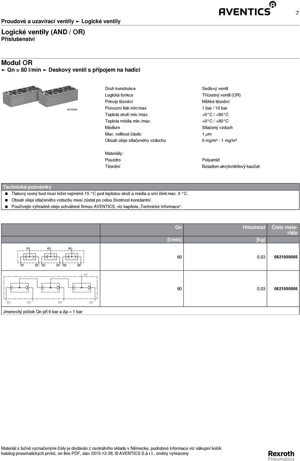 velikost částic 1 µm Obsah oleje stlačeného vzduchu 0 mg/m³ - 1 mg/m³ Materiály: Pouzdro Těsnění Polyamid Butadien - akrylonitrilový kaučuk Technické poznámky Tlakový rosný bod musí ležet nejméně 15