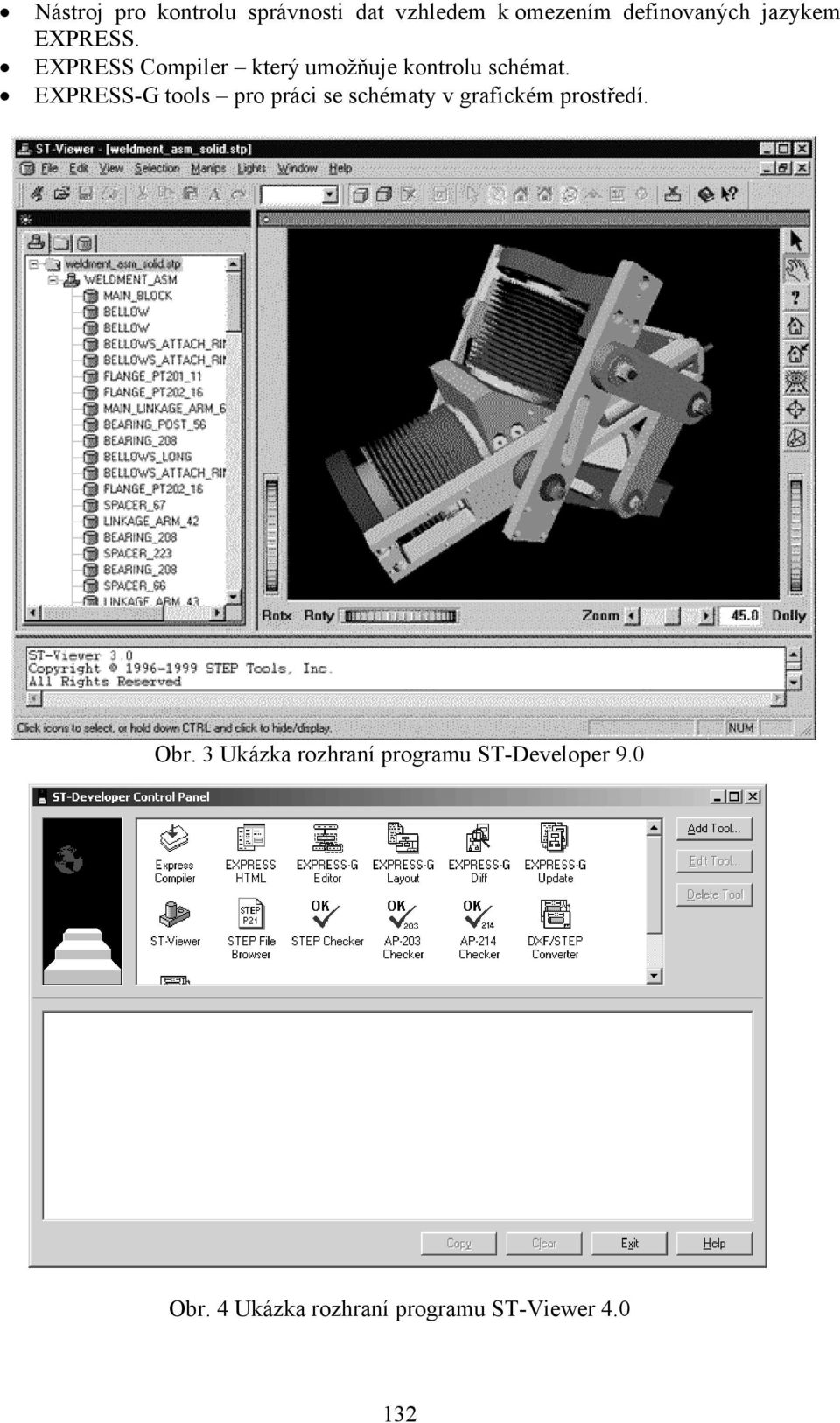 EXPRESS-G tools pro práci se schématy v grafickém prostředí. Obr.