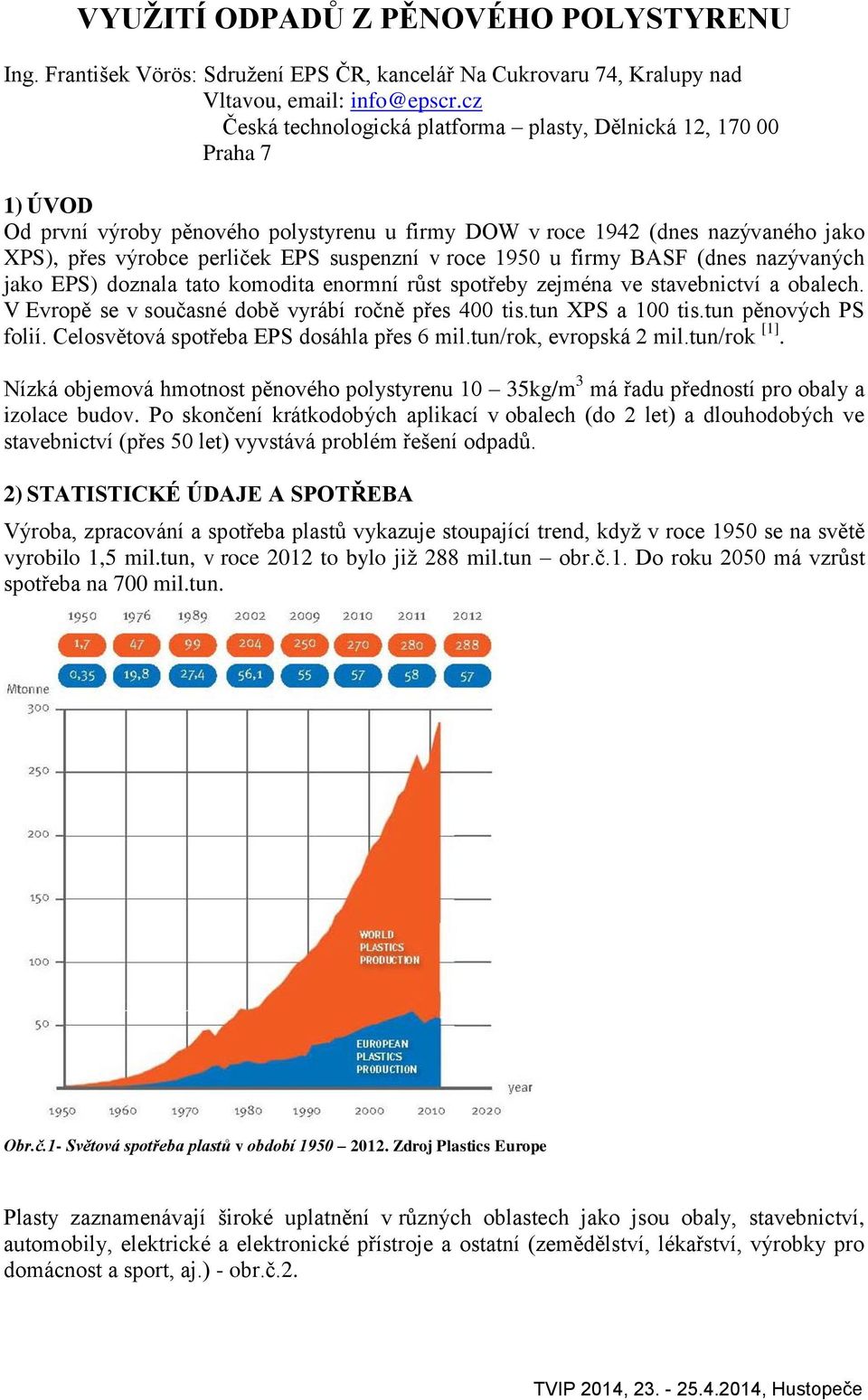 suspenzní v roce 1950 u firmy BASF (dnes nazývaných jako EPS) doznala tato komodita enormní růst spotřeby zejména ve stavebnictví a obalech. V Evropě se v současné době vyrábí ročně přes 400 tis.